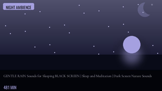 GENTLE RAIN Sounds for Sleeping BLACK SCREEN | Sleep and Meditation | Dark Screen Nature Sounds